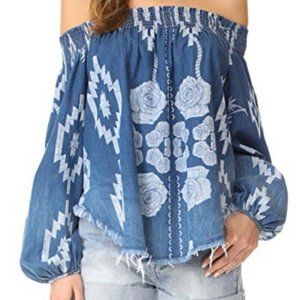 One Teaspoon St. Lucia Sugar Off Shoulder Denim